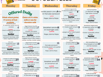 October Food Menu