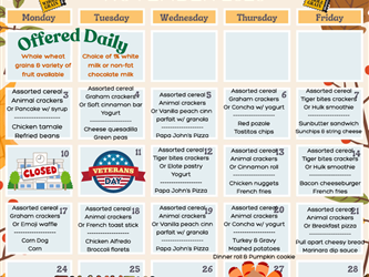 Elementary Food Menu