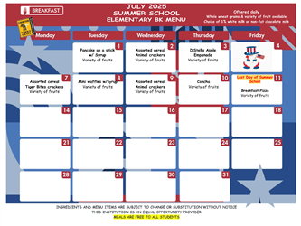 BK menu June