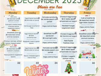 December Food Menu
