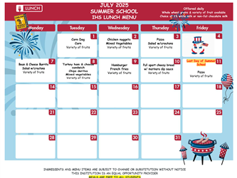 IHS Lunch Menu