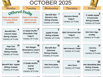 October 2nd chance Food Menu