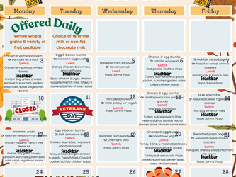 IHS Food Menu