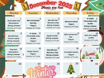 December Food Menu